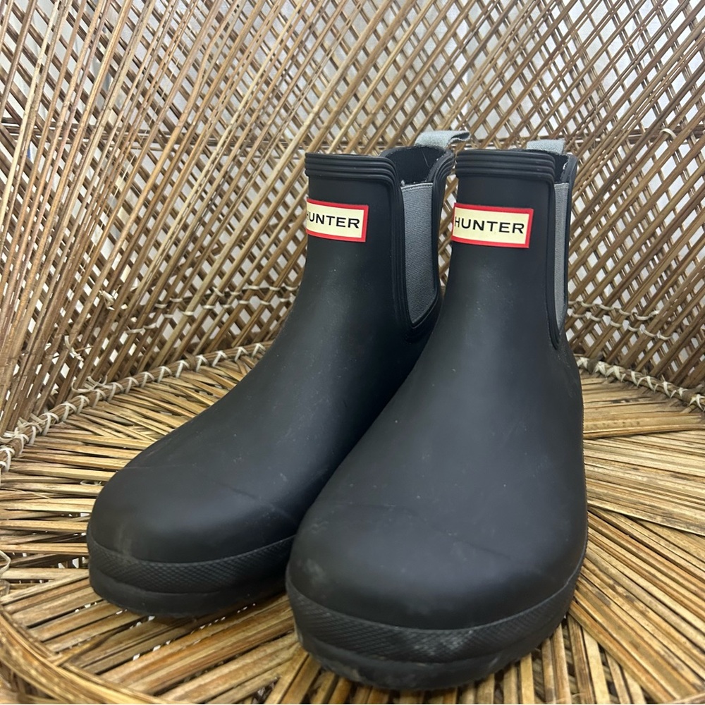 Hunter Chelsea Rain Boots Matte Black Short